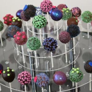 Clear four layers disc candy display with holes