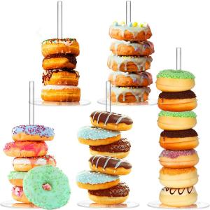 Acrylic Donut Stands Clear Bagels 5 Inch Round Stand Holder
