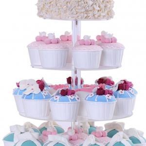 4-Tier Acrylic Round Cupcake Stand Dessert Display Holders for Weddings and Special Events