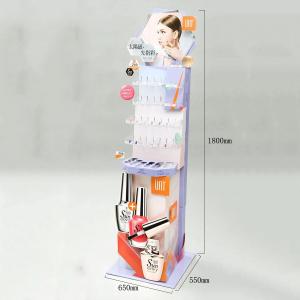 Wholesale Makeup Display Rack Retail Boutique Cardboard/Sintra PVC Nail Polish Floor Stand