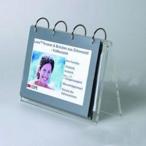 Acrylic desktop calendar stand with six PVC bags