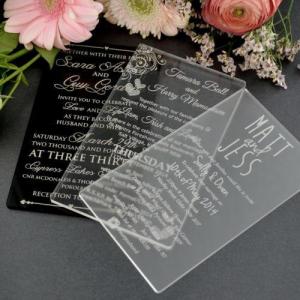 Personalised Clear Acrylic Wedding Invitations