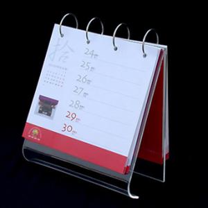 Acrylic desktop calendar stand with 12 cardboards