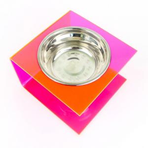Neon Pink Acrylic Pet Feeding with Bowl China Manufacturer