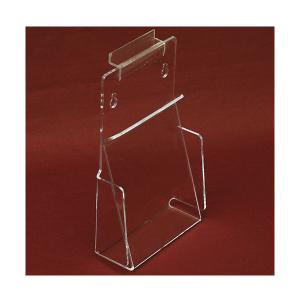Hold-Down Slatwall Brochure Holder for 4&quot;W x 9&quot;H tri-fold brochures