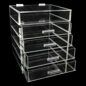 5 Tier Acrylic Makeup Organizer with Divider in Each Drawer