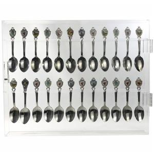 Acrylic Souvenir Spoon Organizer Knife Fork Storage Holder Rack Display Case