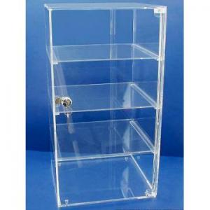 Four shelves clear acrylic case with door and lock