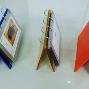 Acrylic colorful calendar stands with PE bag