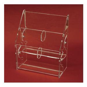 4 Pocket Tiered Brochure Holder for 4&quot;W x 9&quot;H tri-fold brochures